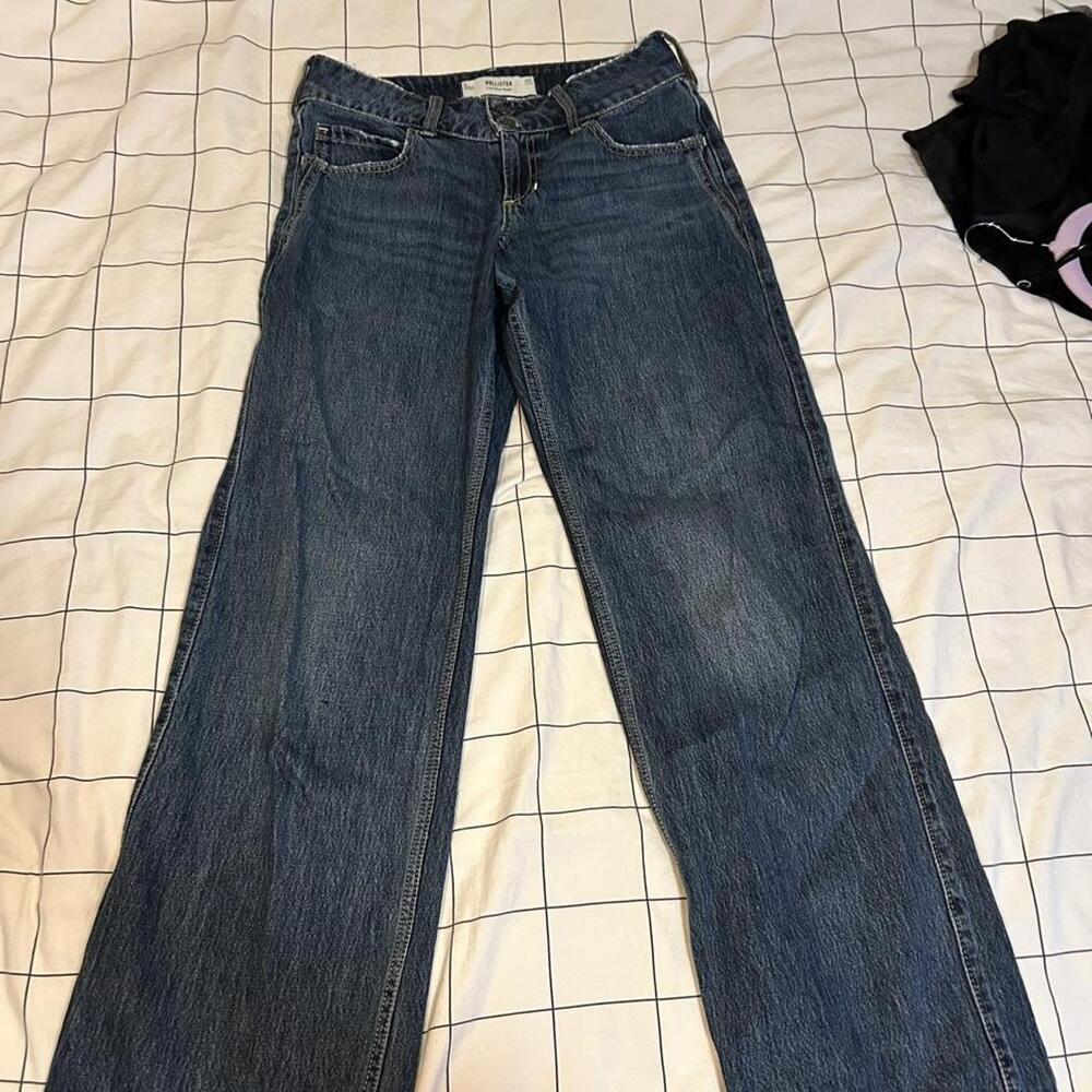 Dark Wash Low Rise Wide Leg Denim Jeans
